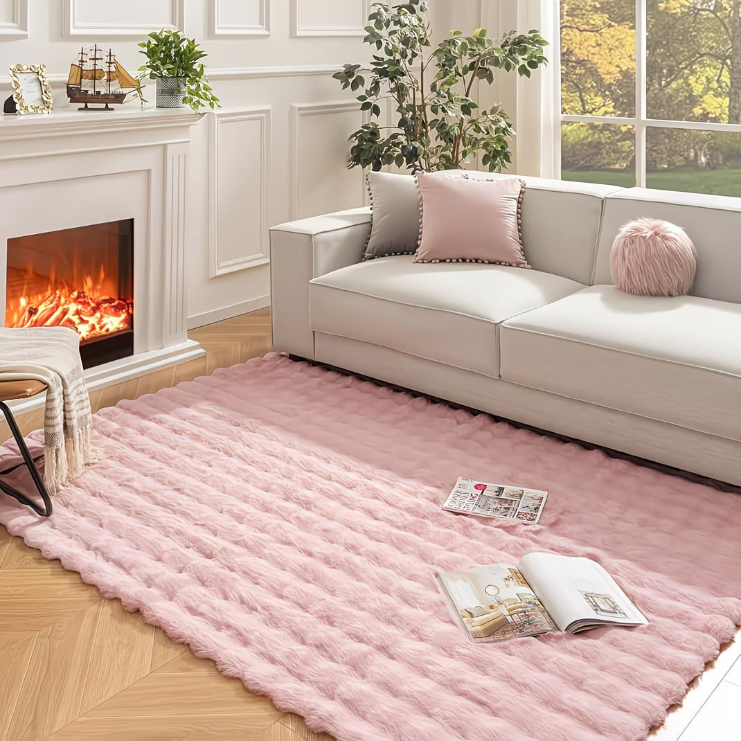 Tapis en Fausse Fourrure de Lapin