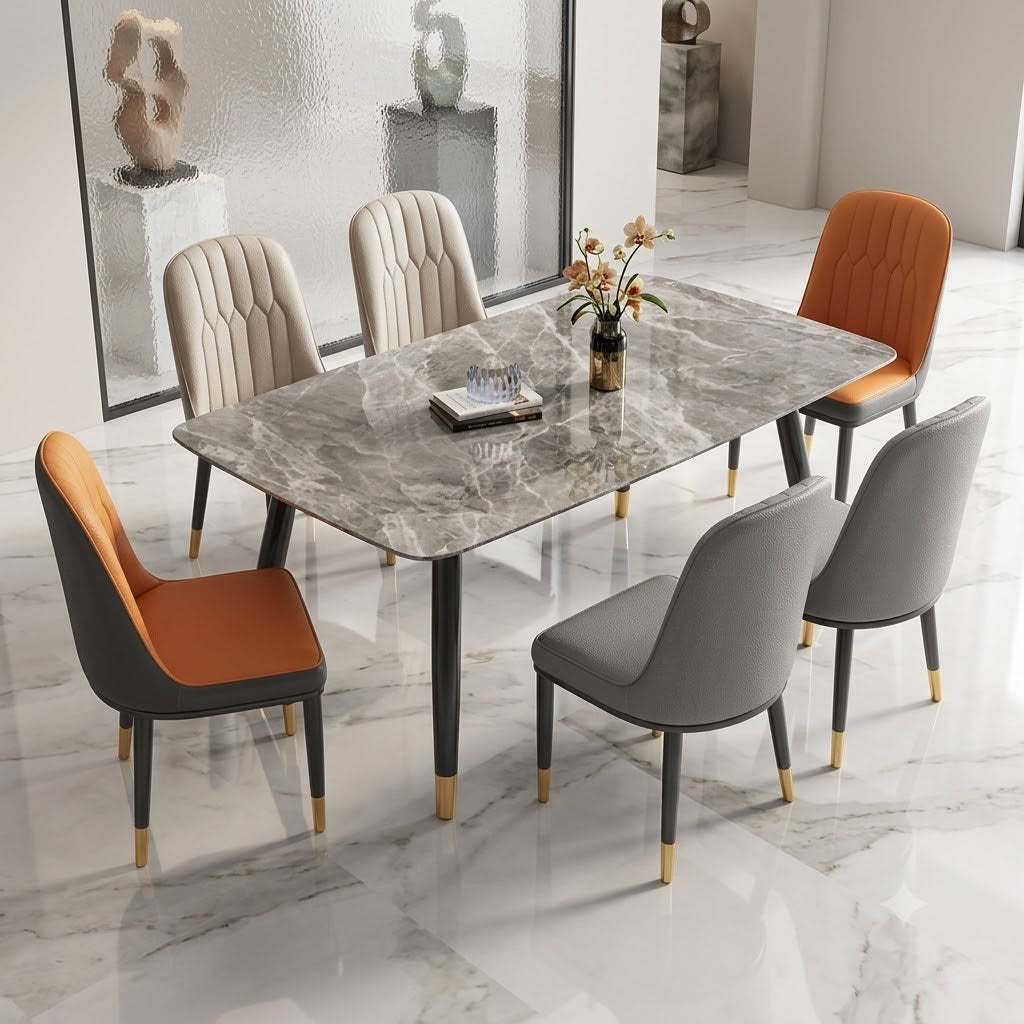 Ensemble de table à manger en marbre