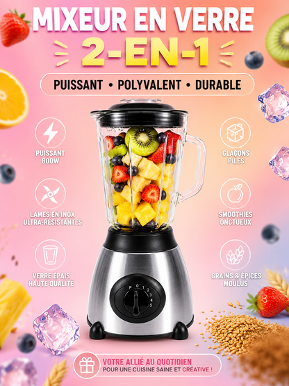 Mixeur en Verre 2-en-1