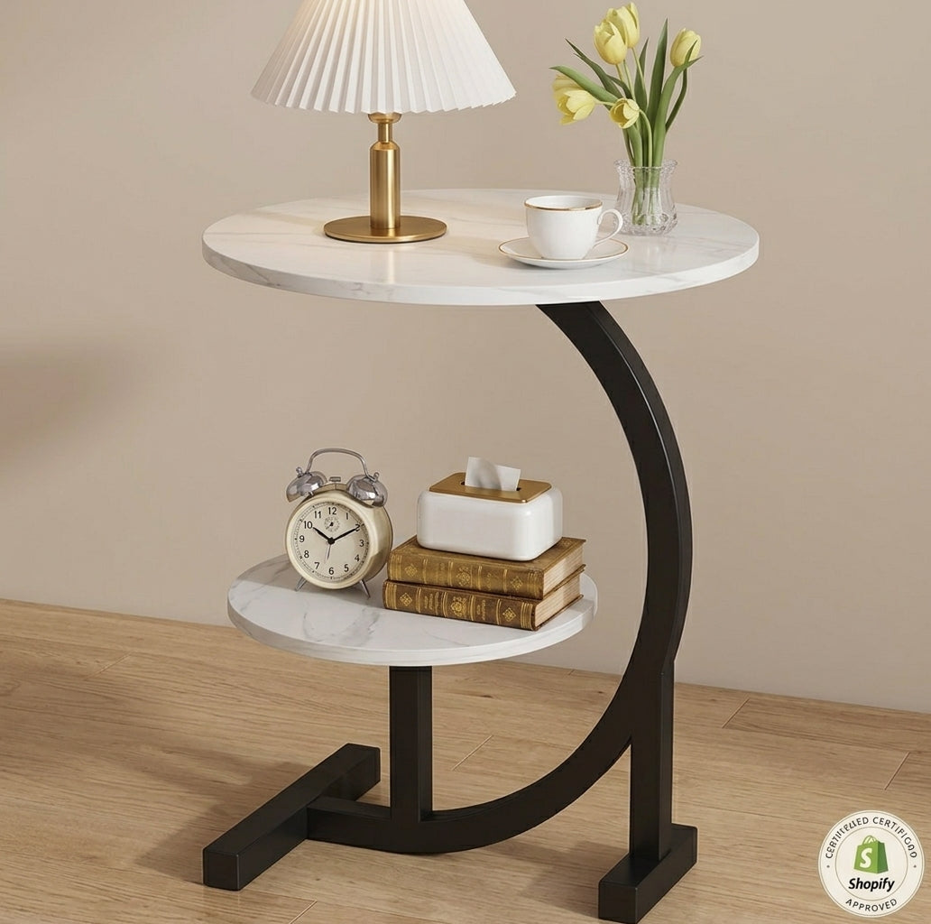 Table d'Appoint Design Circulaire – Élégance & Minimalisme