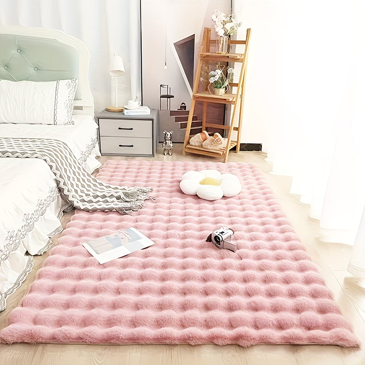Tapis en Fausse Fourrure de Lapin